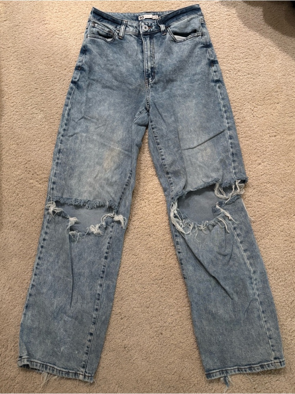 SO Light Blue High-Rise Baggy Dad Jeans